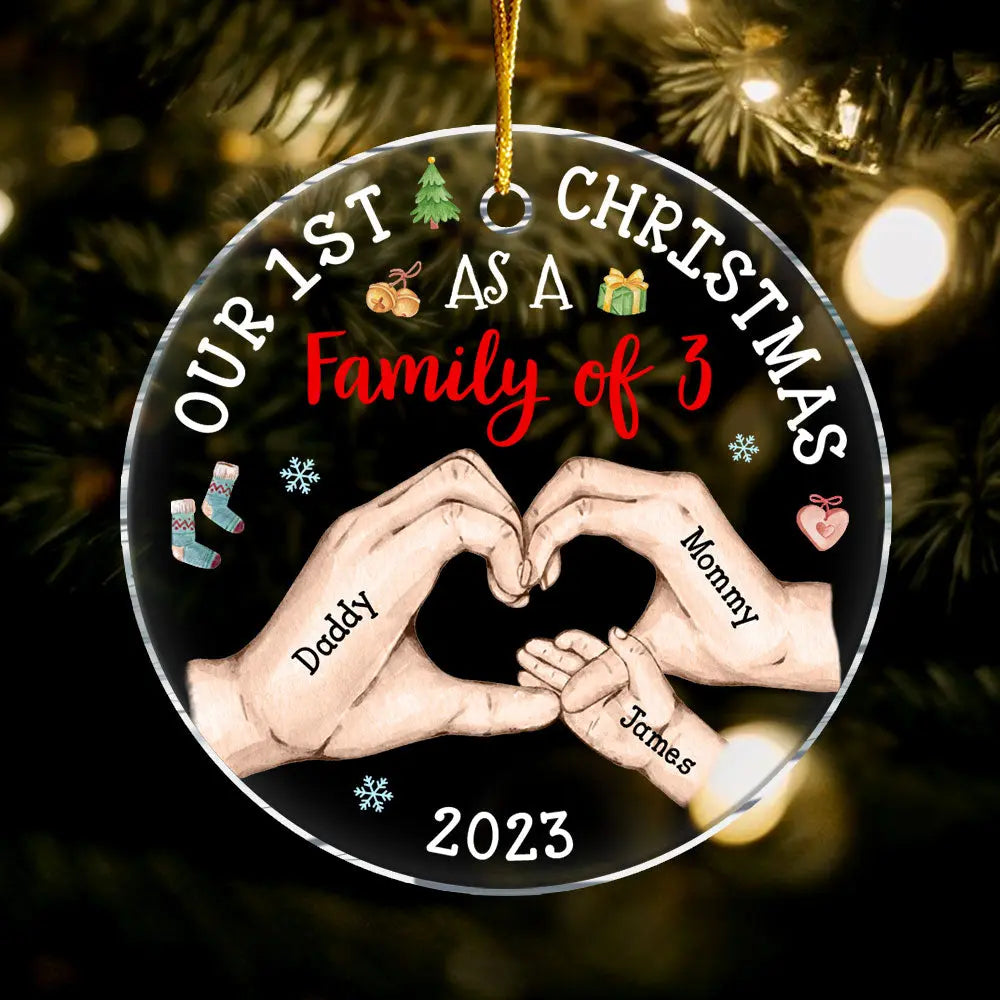 Personalized Baby's First Christmas As A Family Circle Ornament ornament The Next Custom Gift