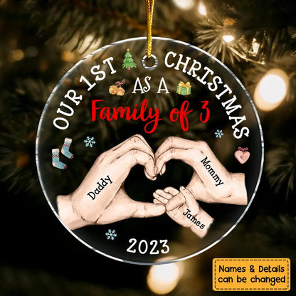 Personalized Baby's First Christmas As A Family Circle Ornament ornament The Next Custom Gift