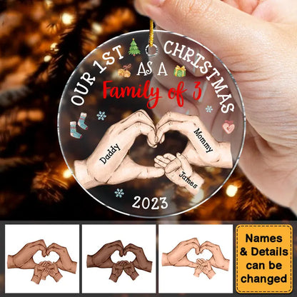 Personalized Baby's First Christmas As A Family Circle Ornament ornament The Next Custom Gift