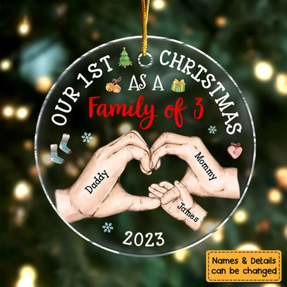 Personalized Baby's First Christmas As A Family Circle Ornament ornament The Next Custom Gift