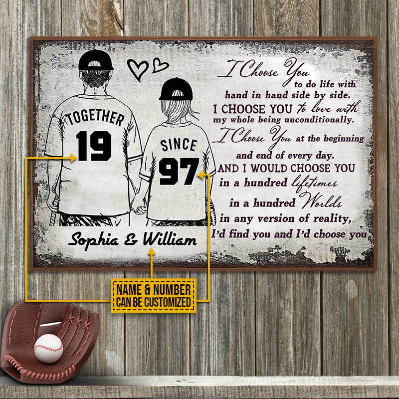 Personalized Baseball I Choose You Young Customized Poster
