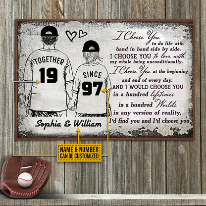 Personalized Baseball I Choose You Young Customized Poster