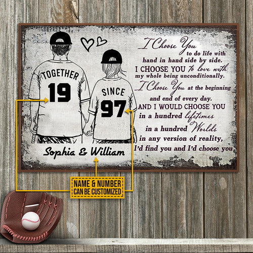 Personalized Baseball I Choose You Young Customized Poster