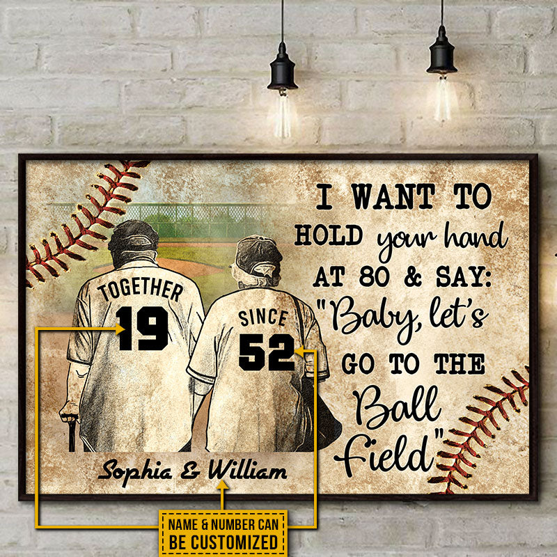 Personalized Baseball Old Couple Together Since Custom Poster