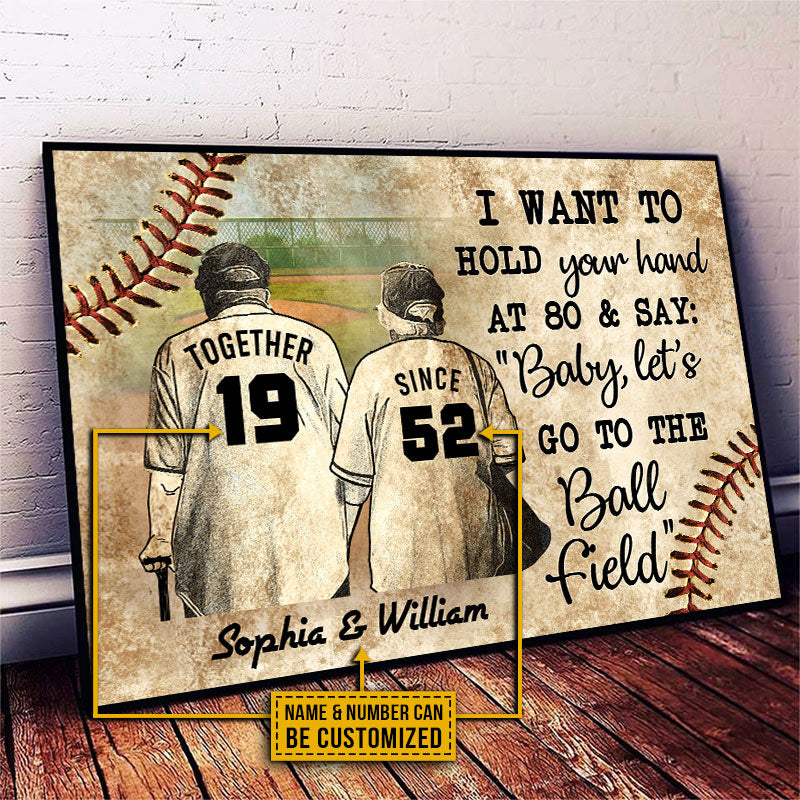 Personalized Baseball Old Couple Together Since Custom Poster