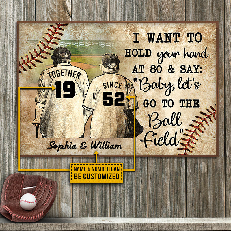 Personalized Baseball Old Couple Together Since Custom Poster