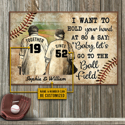 Personalized Baseball Old Couple Together Since Custom Poster