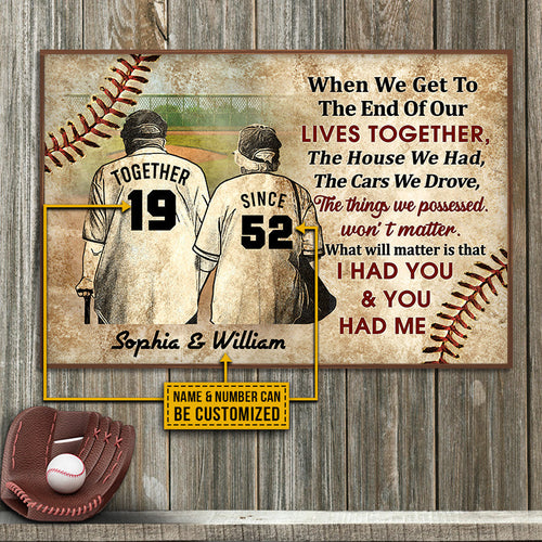 Personalized Baseball Old Couple When We Get Custom Poster