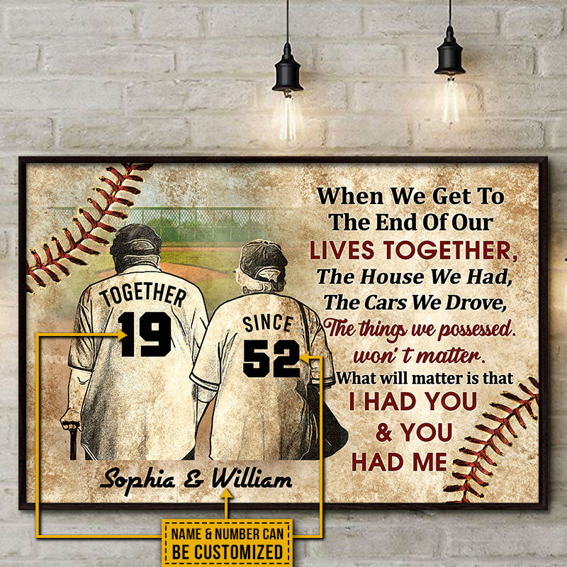 Personalized Baseball Old Couple When We Get Custom Poster