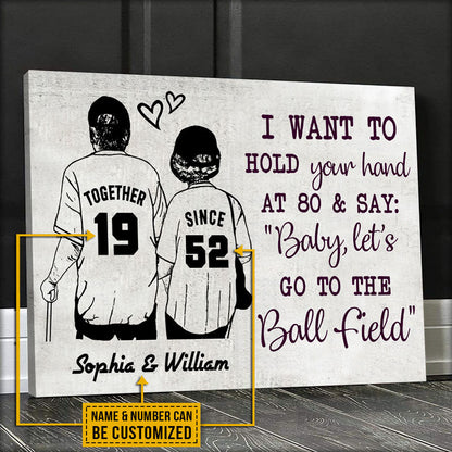 Personalized Baseball Together Since Customized Canvas