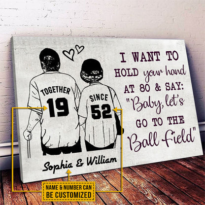 Personalized Baseball Together Since Customized Canvas