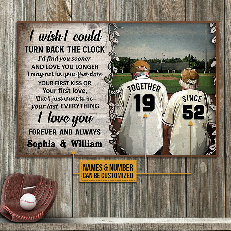 Personalized Baseball Turn Back The Clock Customized Poster