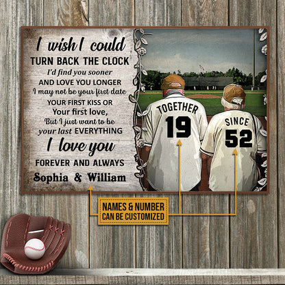 Personalized Baseball Turn Back The Clock Customized Poster