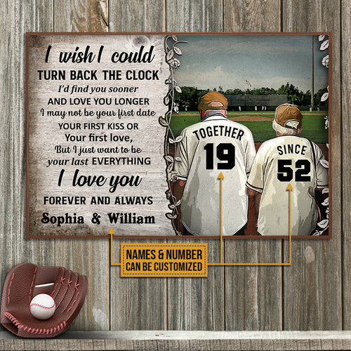 Personalized Baseball Turn Back The Clock Customized Poster