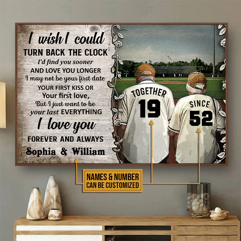 Personalized Baseball Turn Back The Clock Customized Poster