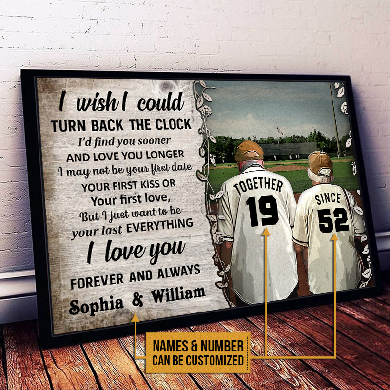 Personalized Baseball Turn Back The Clock Customized Poster