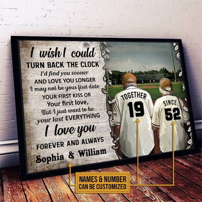 Personalized Baseball Turn Back The Clock Customized Poster