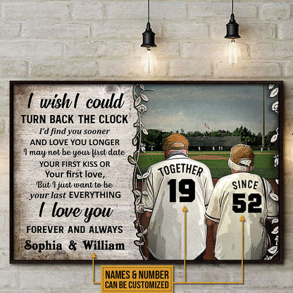 Personalized Baseball Turn Back The Clock Customized Poster