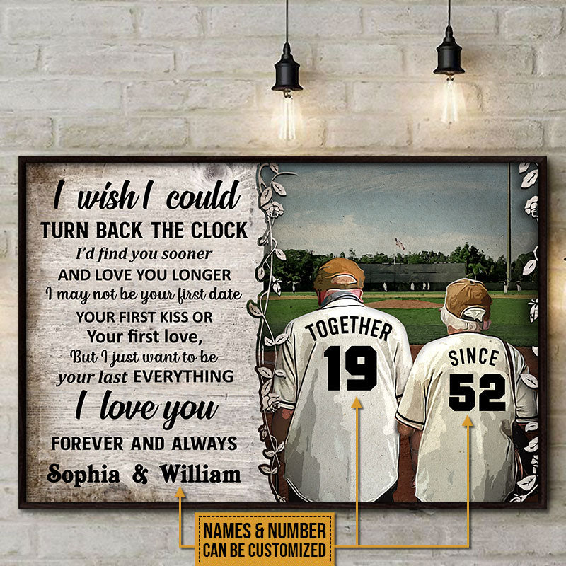 Personalized Baseball Turn Back The Clock Customized Poster