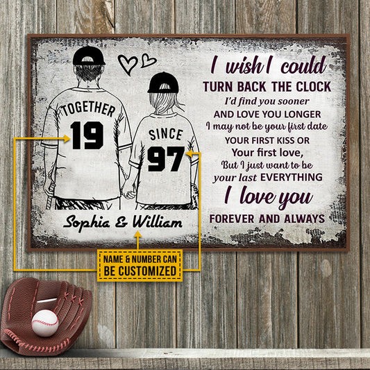 Personalized Baseball Turn Back The Clock Young Customized Poster