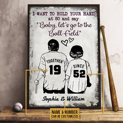 Personalized Baseball Vertical Together Since Customized Poster