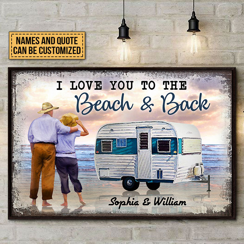 Personalized Beach Camping Couple Custom Poster