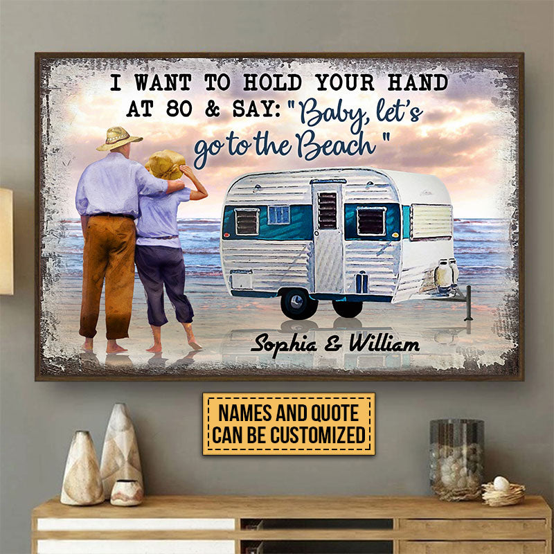 Personalized Beach Camping Couple Custom Poster