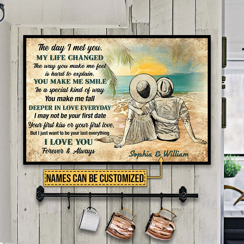 Personalized Beach Couple Dressed My Life Changed Custom Poster