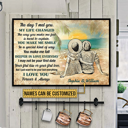 Personalized Beach Couple Dressed My Life Changed Custom Poster