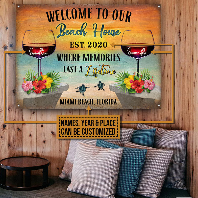 Personalized Beach House A Lifetime Custom Classic Metal Signs