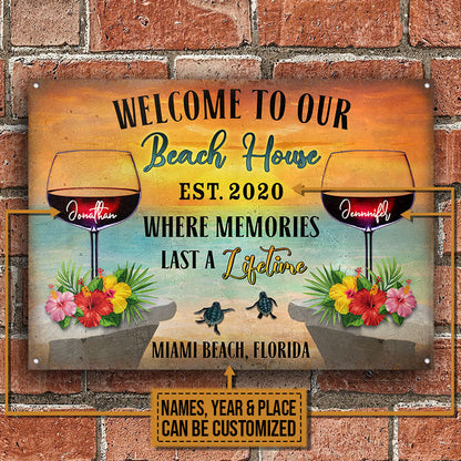 Personalized Beach House A Lifetime Custom Classic Metal Signs