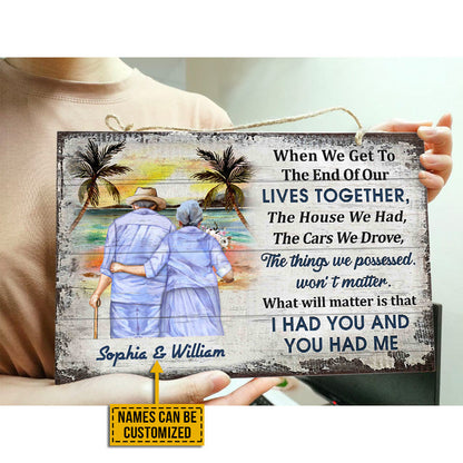 Personalized Beach Old Couple When We Get Custom Wood Rectangle Sign