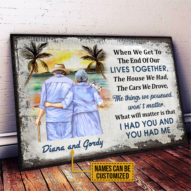 Personalized Beach Old Couple When We Get Customized Poster