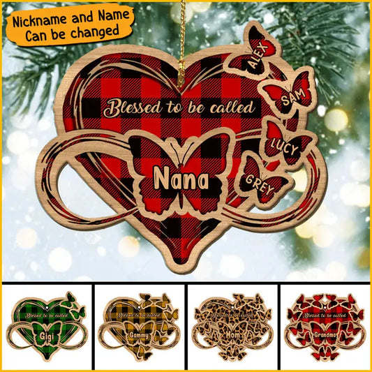 Personalized Blessed To Be Called Grandma Nana Mom Butterfly Wood Ornament NVL20OCT21TT1 ornament The Next Custom Gift