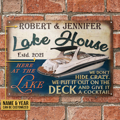 Personalized Boat Lake Don't Hide Crazy Customized Classic Metal Signs
