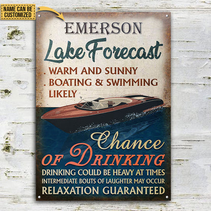 Personalized Boating Lake Forecast Customized Classic Metal Signs