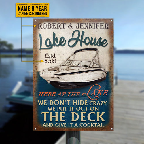 Personalized Bowrider Boat Lake Crazy Customized Classic Metal Signs