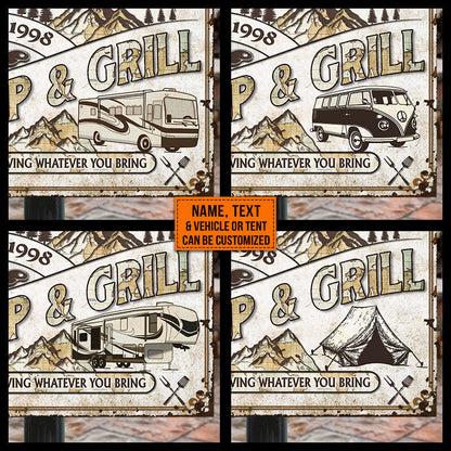 Personalized Camp & Grill Proudly Serving Customized Classic Metal Signs