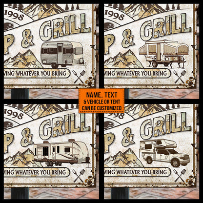 Personalized Camp & Grill Proudly Serving Customized Classic Metal Signs