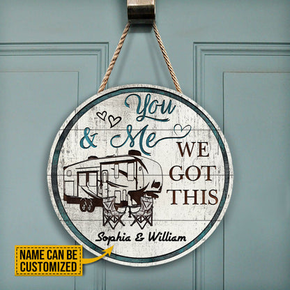 Personalized Camping 5th Wheel Chair You And Me Customized Wood Circle Sign