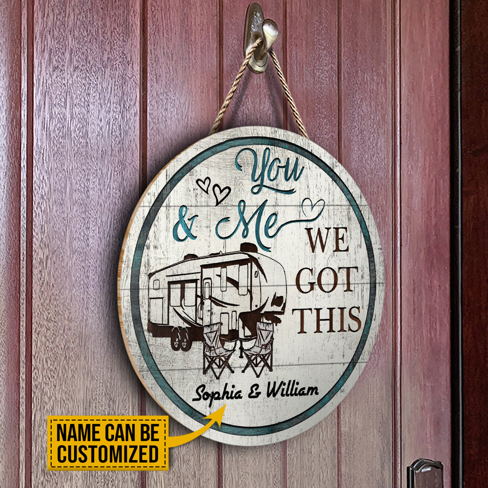 Personalized Camping 5th Wheel Chair You And Me Customized Wood Circle Sign