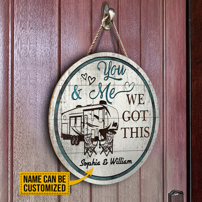 Personalized Camping 5th Wheel Chair You And Me Customized Wood Circle Sign