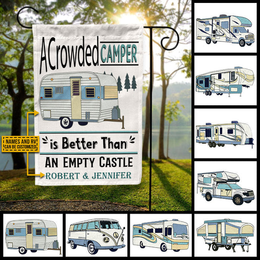Personalized Camping A Crowded Camper Custom Flag