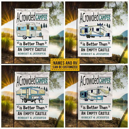 Personalized Camping A Crowded Camper Custom Flag