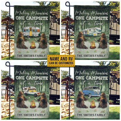 Personalized Camping Bear Making Memories Custom RV Customized Flag