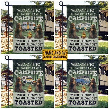 Personalized Camping Bear Welcome To Campfire Custom RV Customized Flag