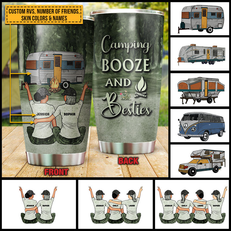 Personalized Camping Bestie Camping Booze Besties Custom Tumbler