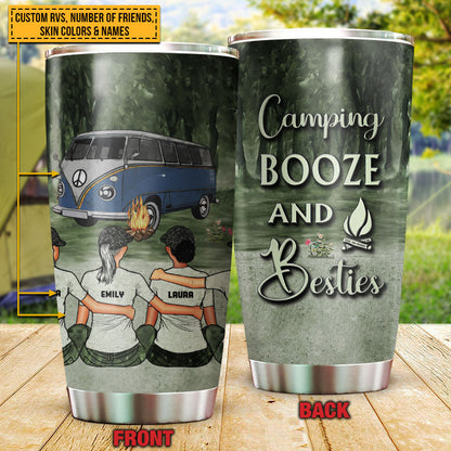 Personalized Camping Bestie Camping Booze Besties Custom Tumbler