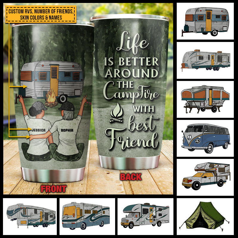 Personalized Camping Bestie Life Is Better Custom Tumbler