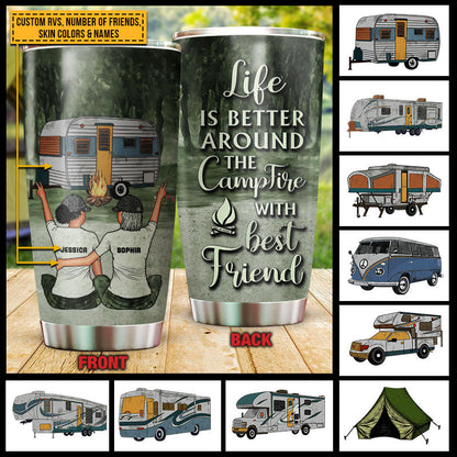 Personalized Camping Bestie Life Is Better Custom Tumbler